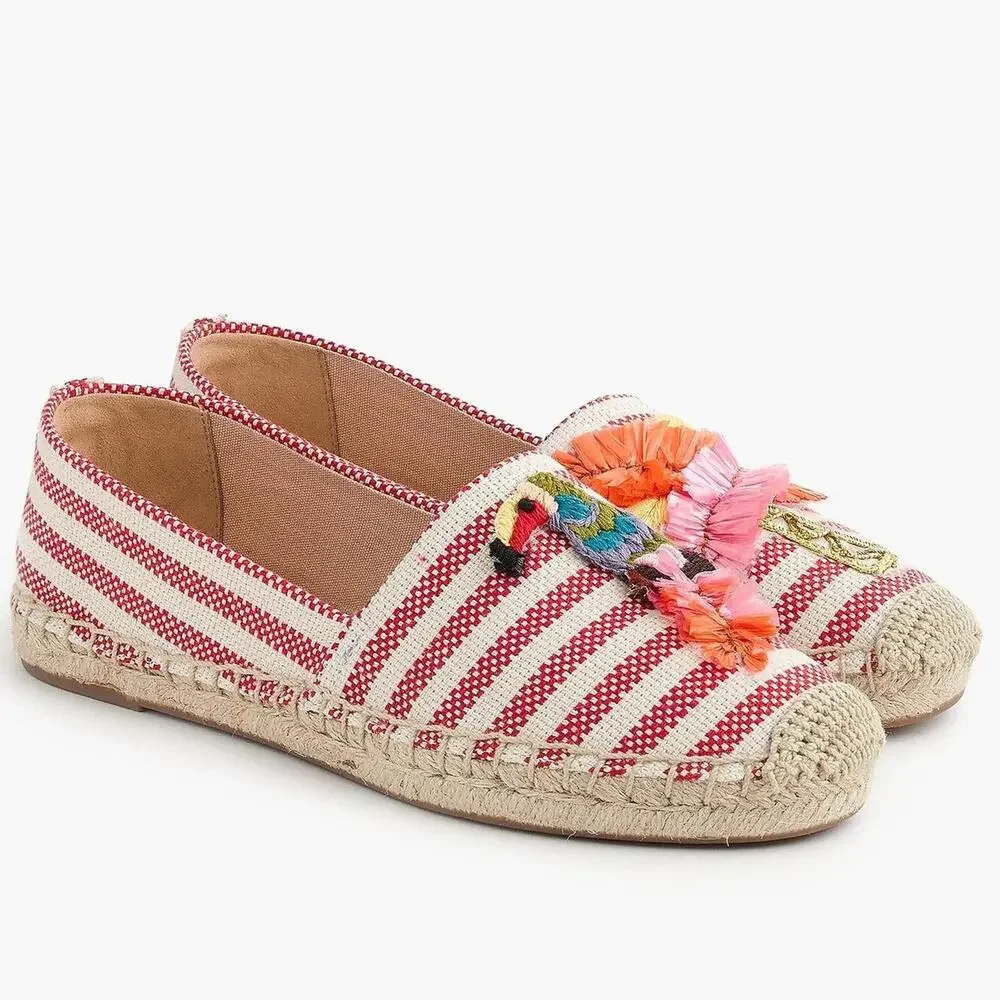 J.Crew Island Espadrilles with Embroidery + Stripes